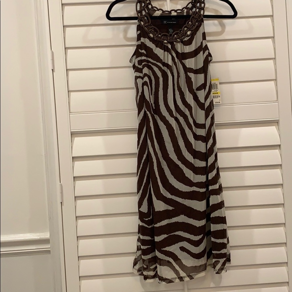Brown and white I-N-C dress